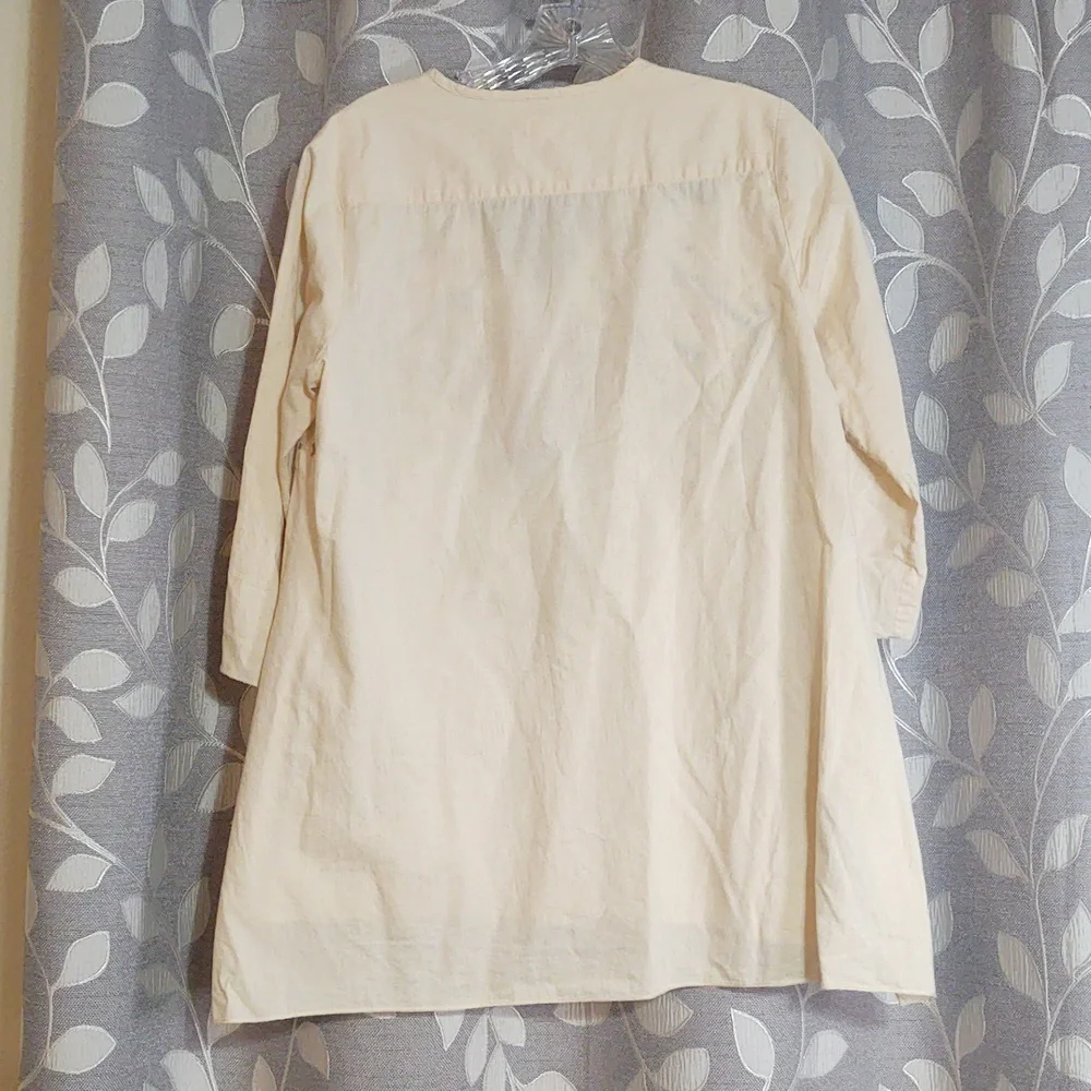 Kyla Seo Embroidered Cream Women's Top size S